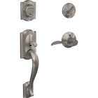 Schlage Camelot Satin Nickel Handleset with Single Cylinder Deadbolt & Accent Lever, Left Handed Image 1
