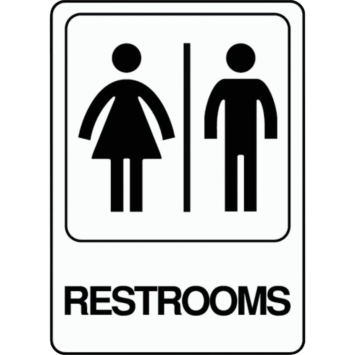 Hy-Ko Deco Series Heavy-Duty Plastic Sign, Restrooms Image 1