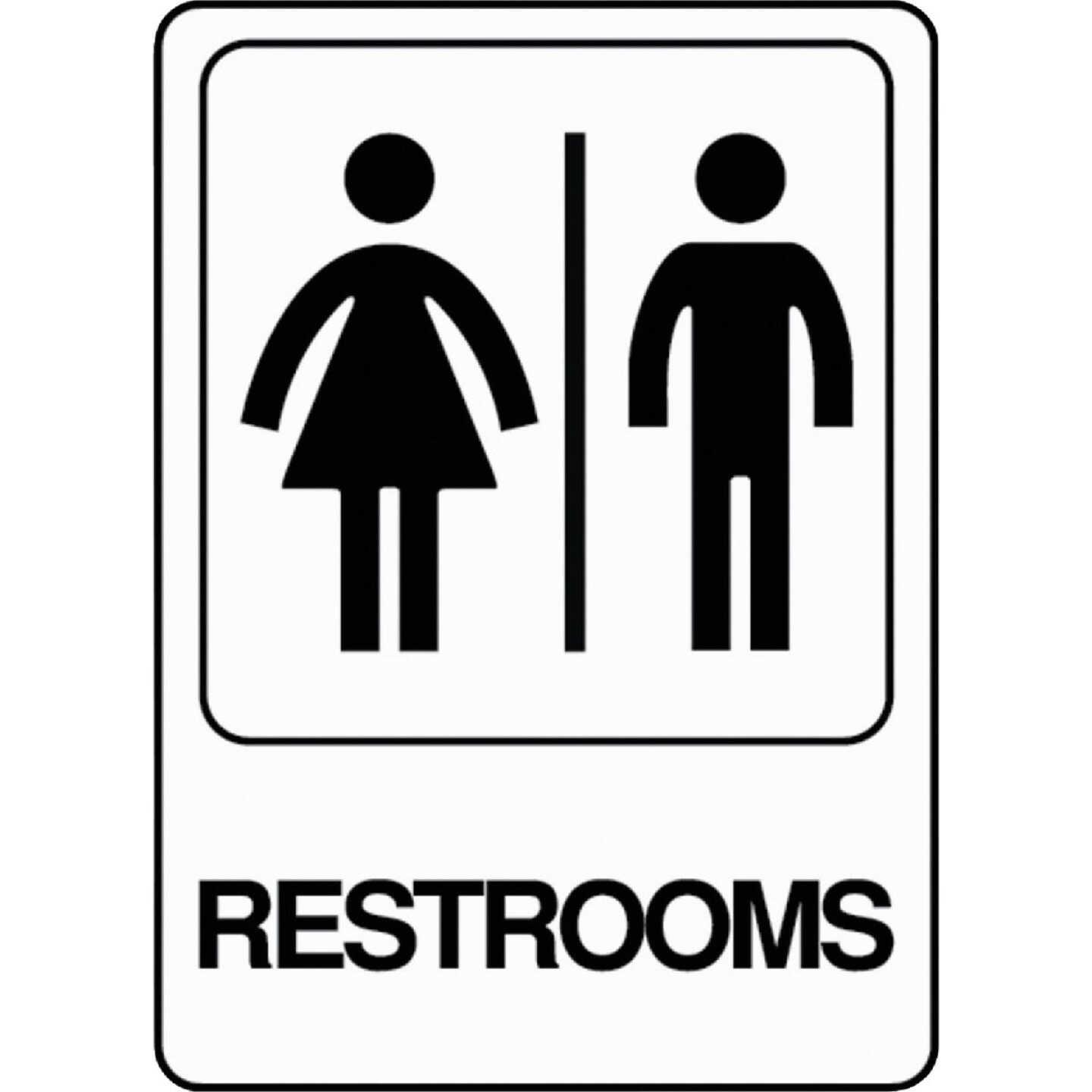 Hy-Ko Deco Series Heavy-Duty Plastic Sign, Restrooms Image 1