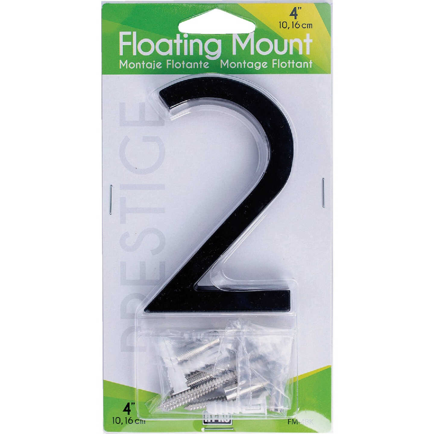 Hy-Ko 4 In. Black Floating Mount Number 2 Image 1