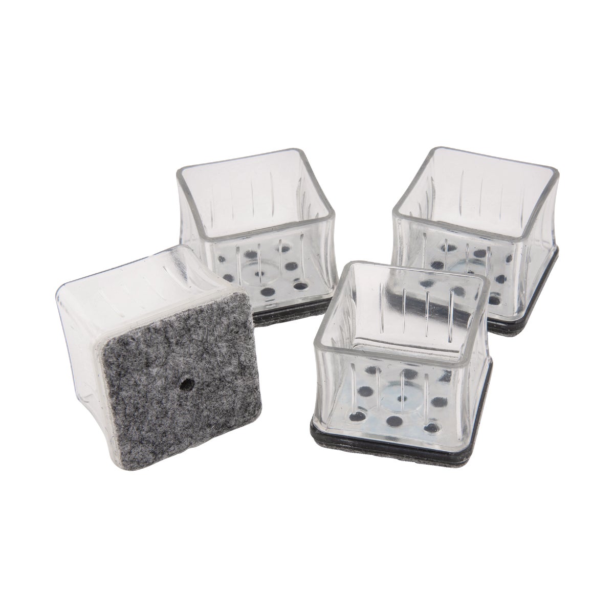 Magic Sliders Magic Fit - 1-1/4 In. - 1-3/8 In. Square Felt Furniture Leg Cup (4-Pack) Image 1