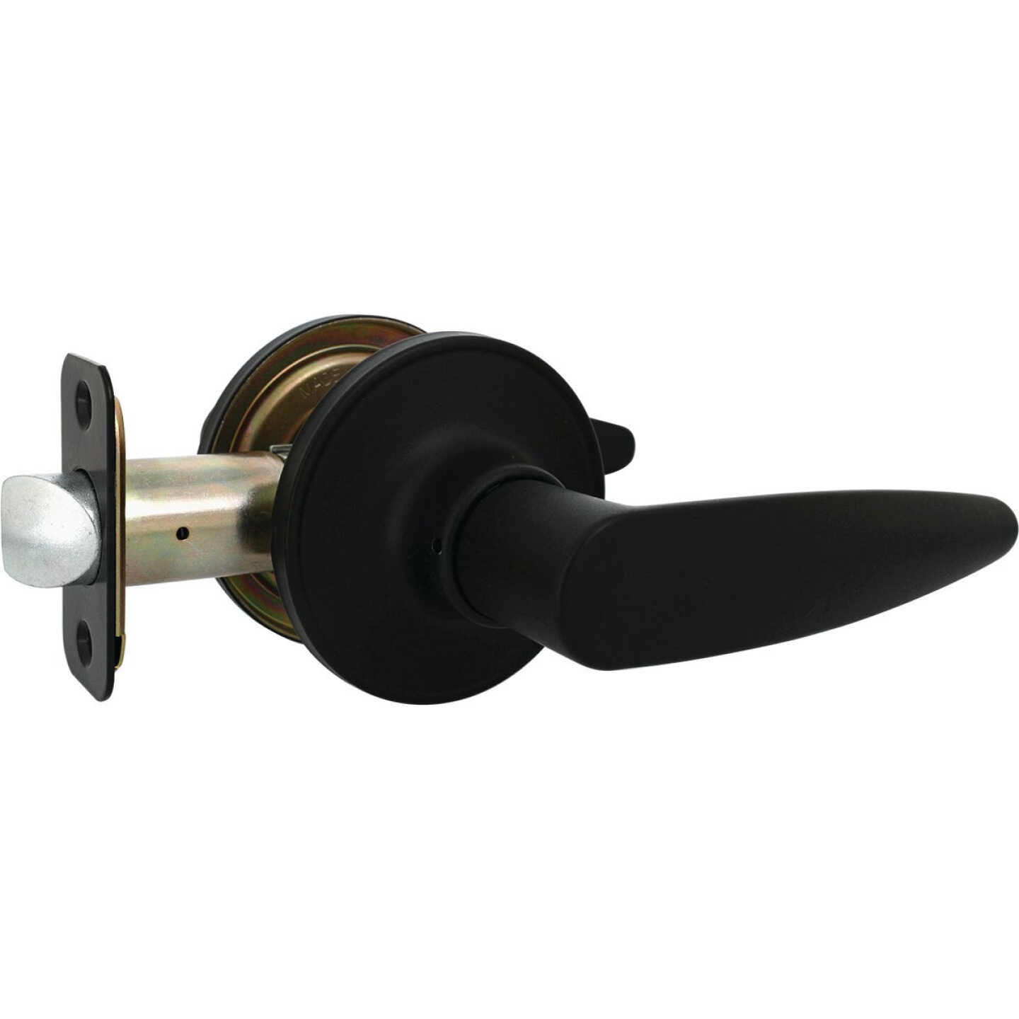 Steel Pro Matte Black Straight Privacy Door Lever Image 3