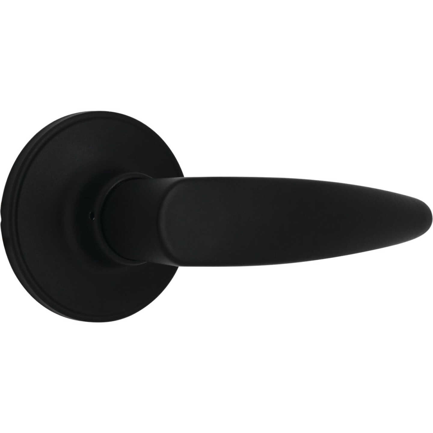 Steel Pro Matte Black Straight Privacy Door Lever Image 1