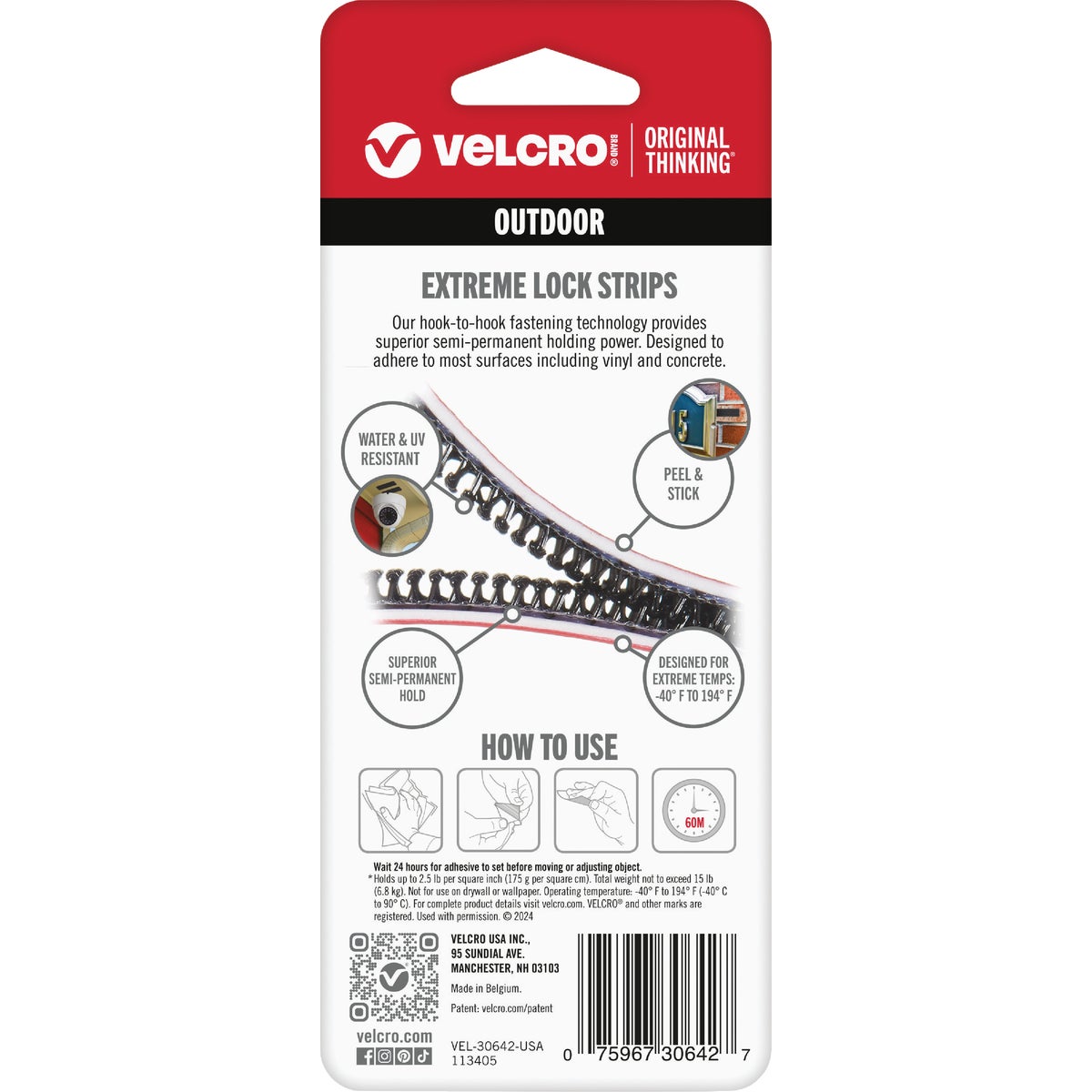 Velcro Brand Alfa-Lok 1 In. x 3 In. 10 Lb. Capacity Black Tape Strips (2 Sets) Image 4