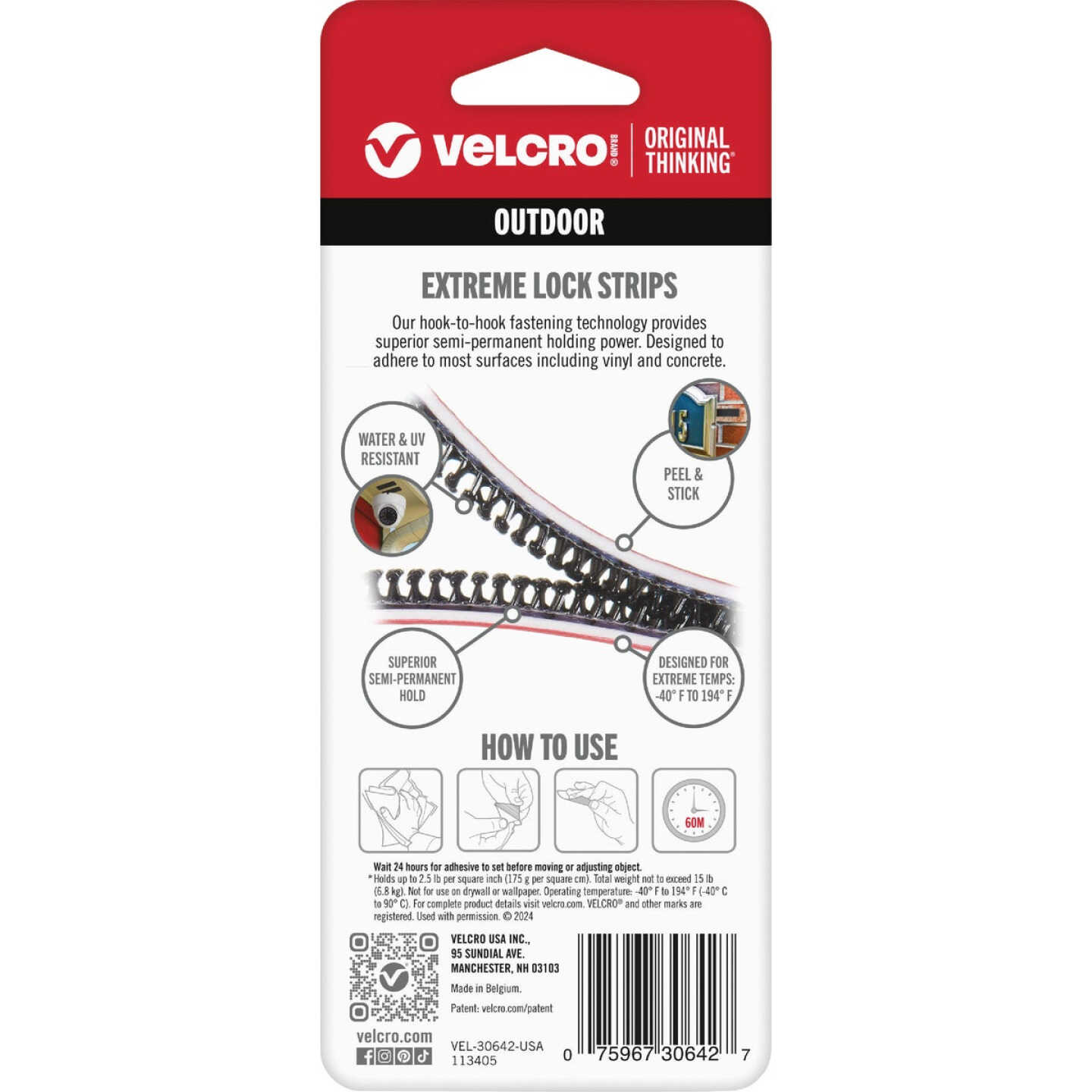 Velcro Brand Alfa-Lok 1 In. x 3 In. 10 Lb. Capacity Black Tape Strips (2 Sets) Image 4