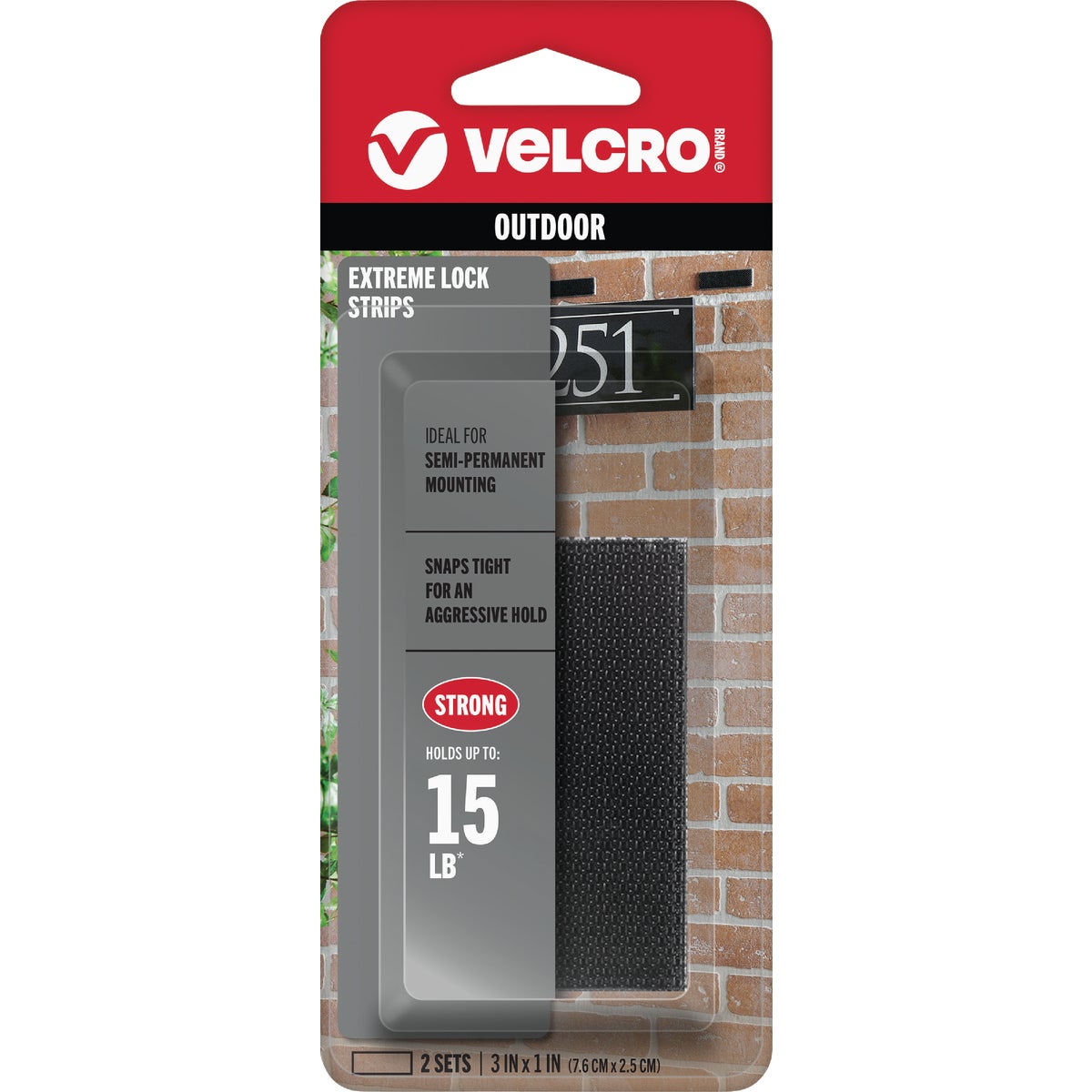 Velcro Brand Alfa-Lok 1 In. x 3 In. 10 Lb. Capacity Black Tape Strips (2 Sets)