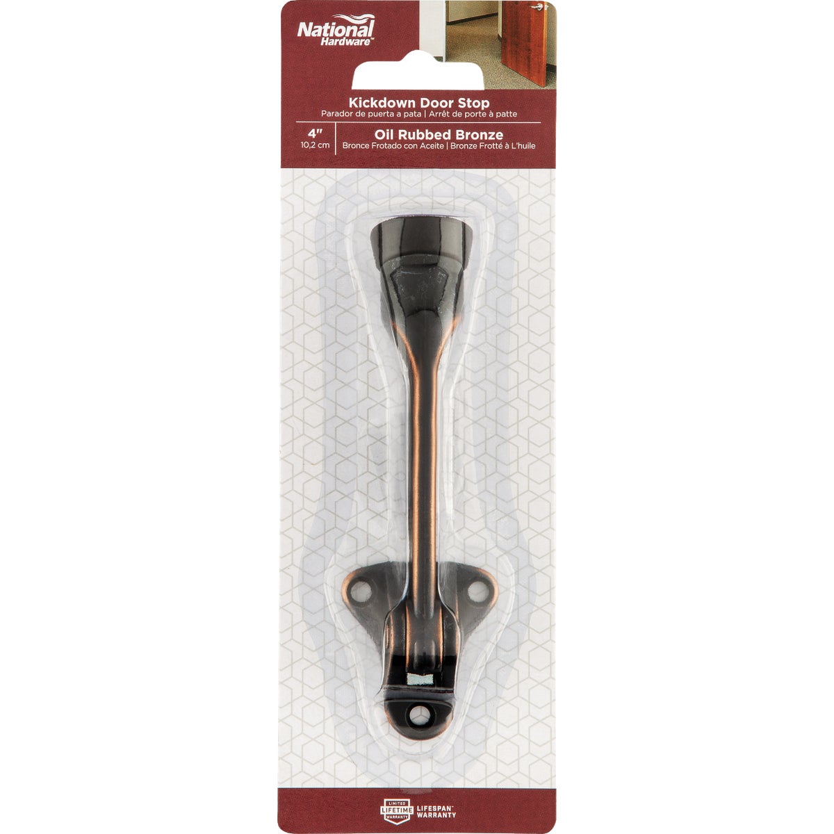 National Hardware 5 In. Oil Rubbed Bronze Kickdown Door Stop Image 2