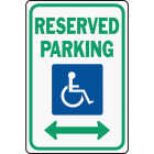 Hy-Ko Heavy-Duty Aluminum Sign, Reserved Parking Handicap Image 1