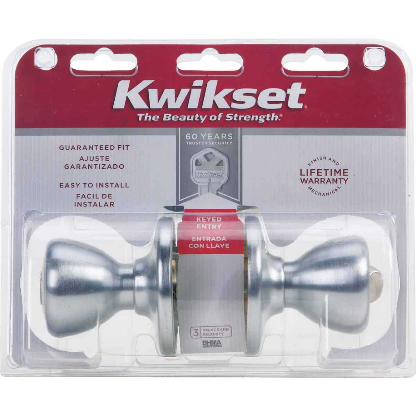 Kwikset Tylo Satin Chrome Entry Door Knob Image 2