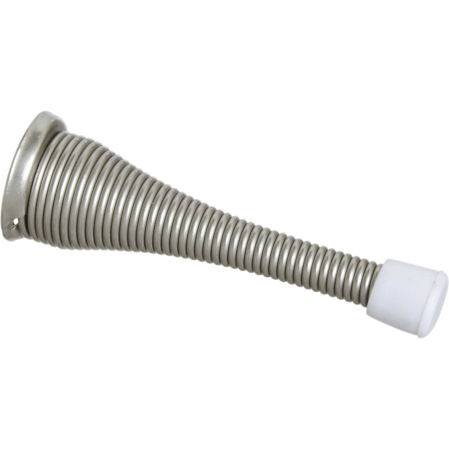 National Hardware Satin Nickel Spring Door Stop Image 1