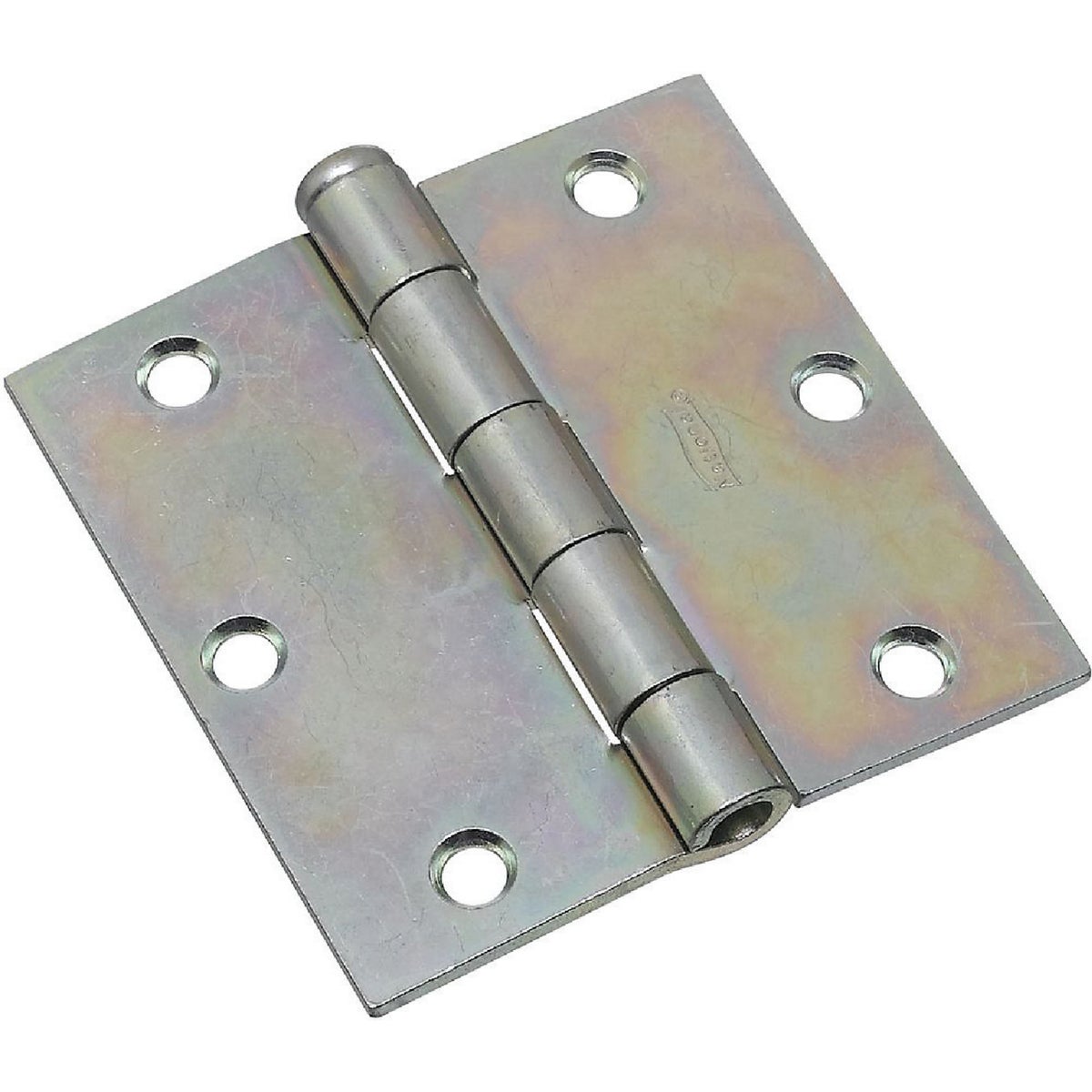 National Hardware 3-1/2 In. Square Zinc Plated Steel Broad Door Hinge (2-Pack)