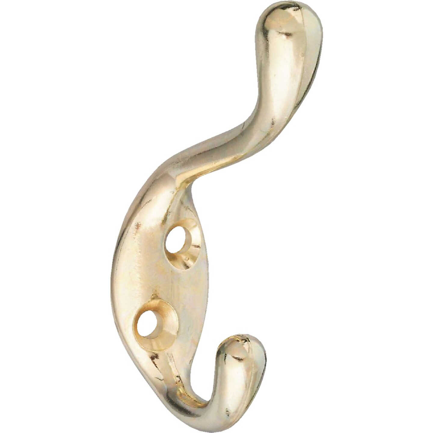 National Hardware Heavy-Duty Bright Brass Wardrobe Hook Image 1