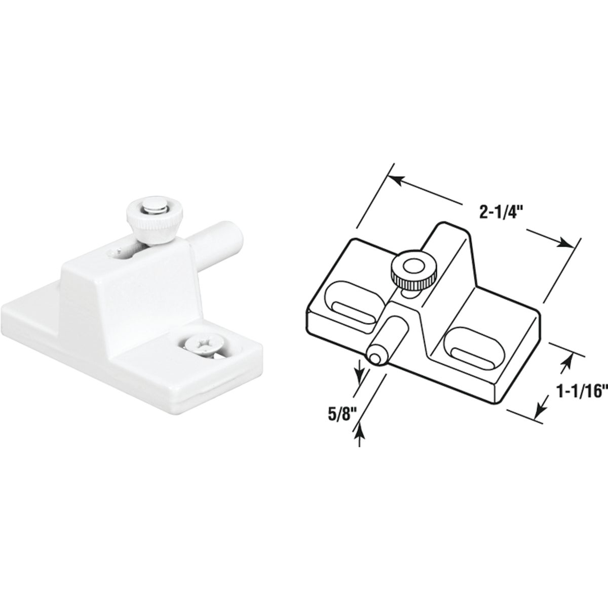 Defender Security White Slide Bolt Patio Door Lock Image 1