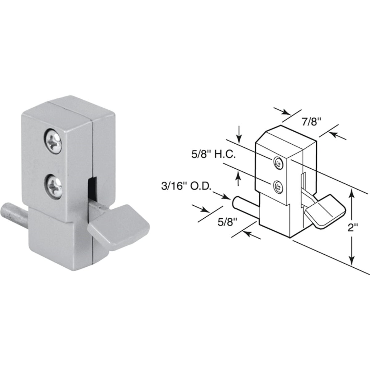 Defender Security Aluminum Step-On Patio Door Lock Image 1