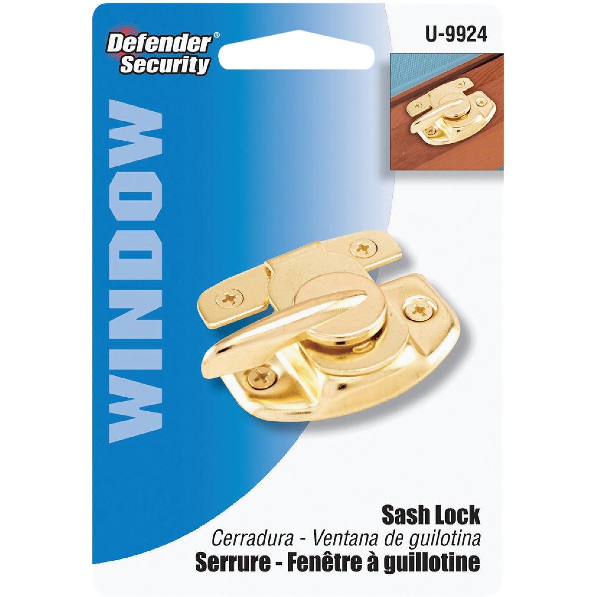 Defender Security Double Hung Brass Sash Lock Image 2