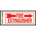 Hy-Ko Vinyl Sign, Fire Extinguisher with Arrow Right Image 1
