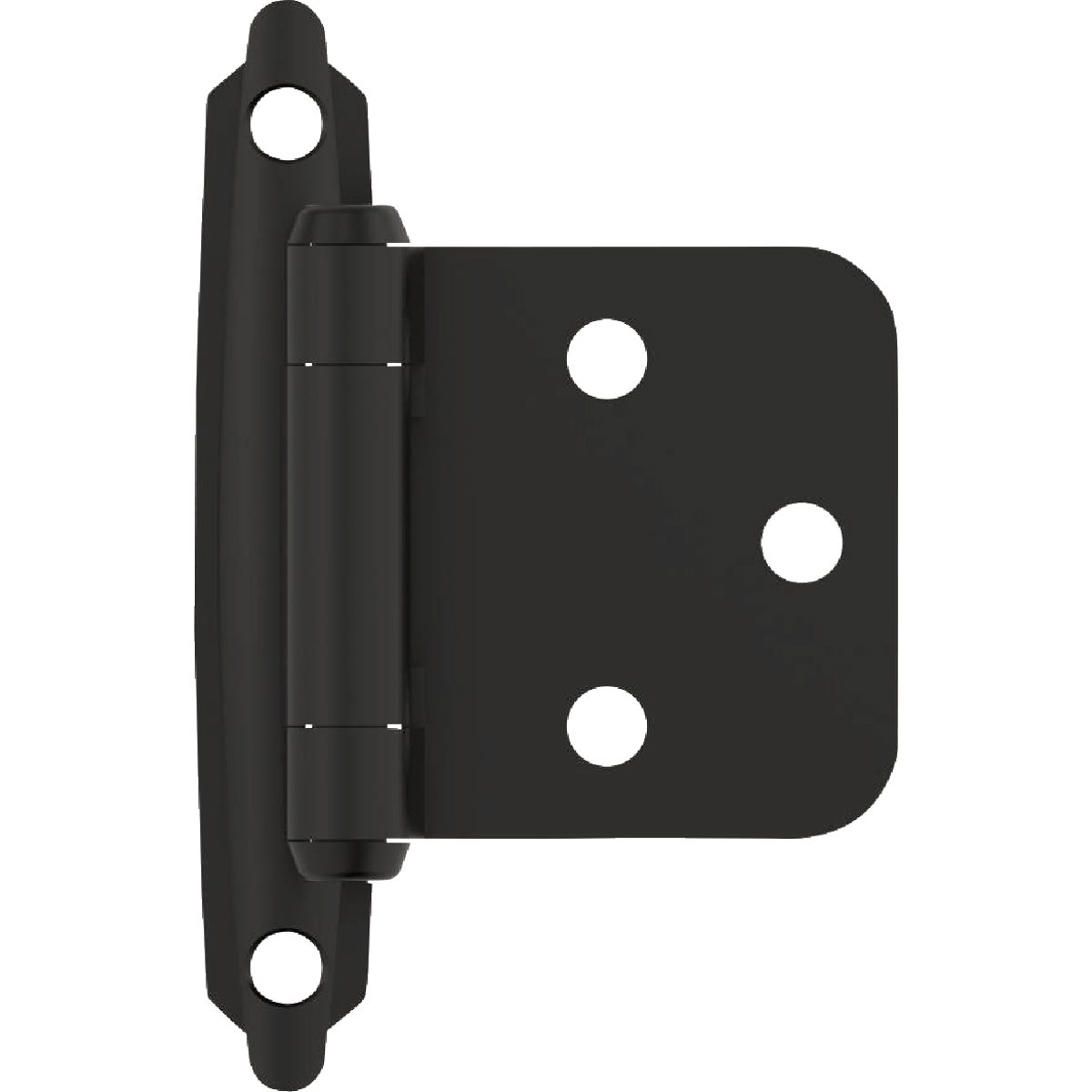 Amerock Matte Black Variable Overlay Self Closing Face Mount Cabinet Hinge (10-Pack)