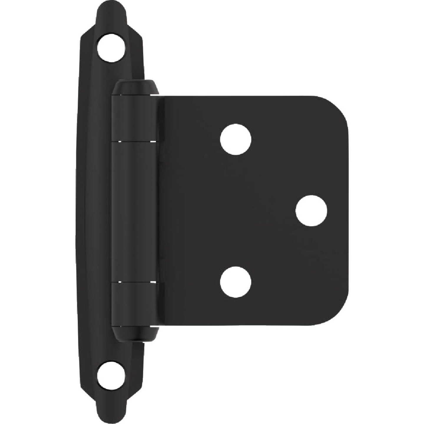 Amerock Matte Black Variable Overlay Self Closing Face Mount Cabinet Hinge (10-Pack) Image 1