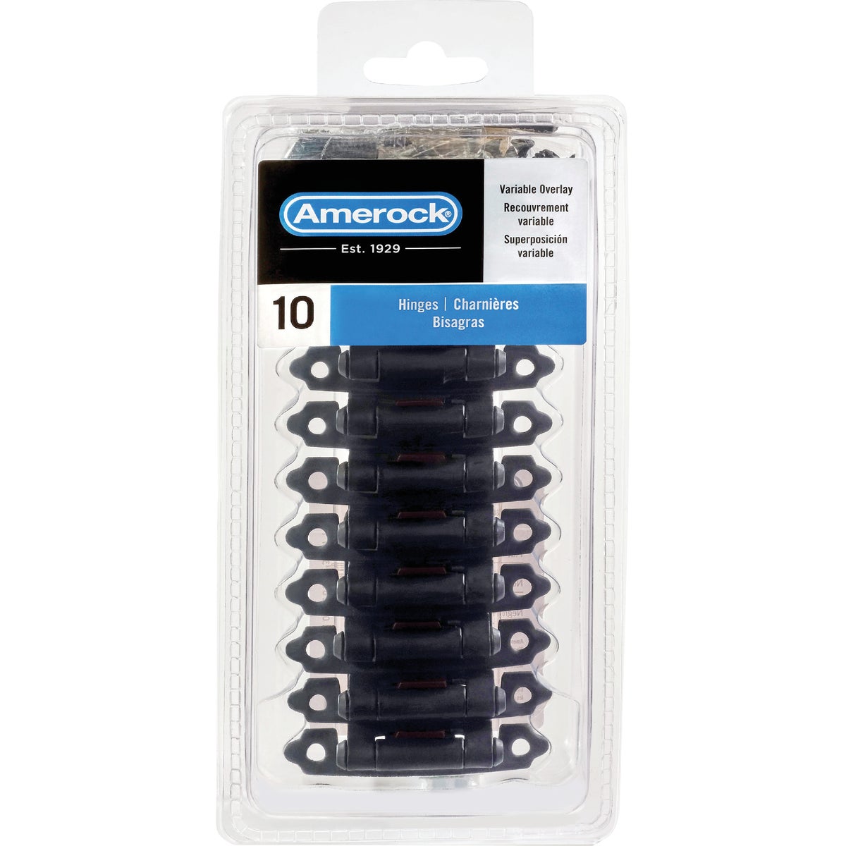 Amerock Matte Black Variable Overlay Self Closing Face Mount Cabinet Hinge (10-Pack) Image 2