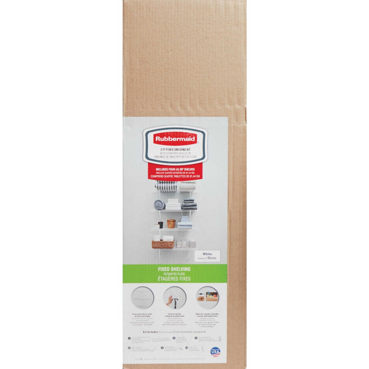 Rubbermaid 36 In. 4-Shelf Linen Closet Kit Image 3