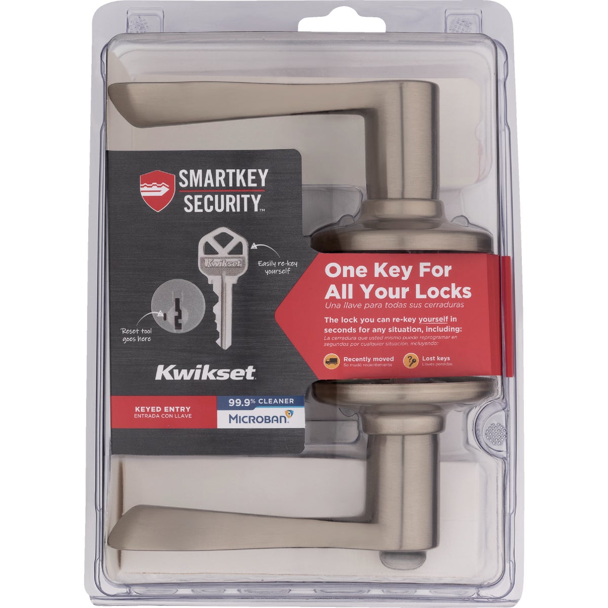 Kwikset Satin Nickel Balboa Entry Door Lever with Smartkey Image 2