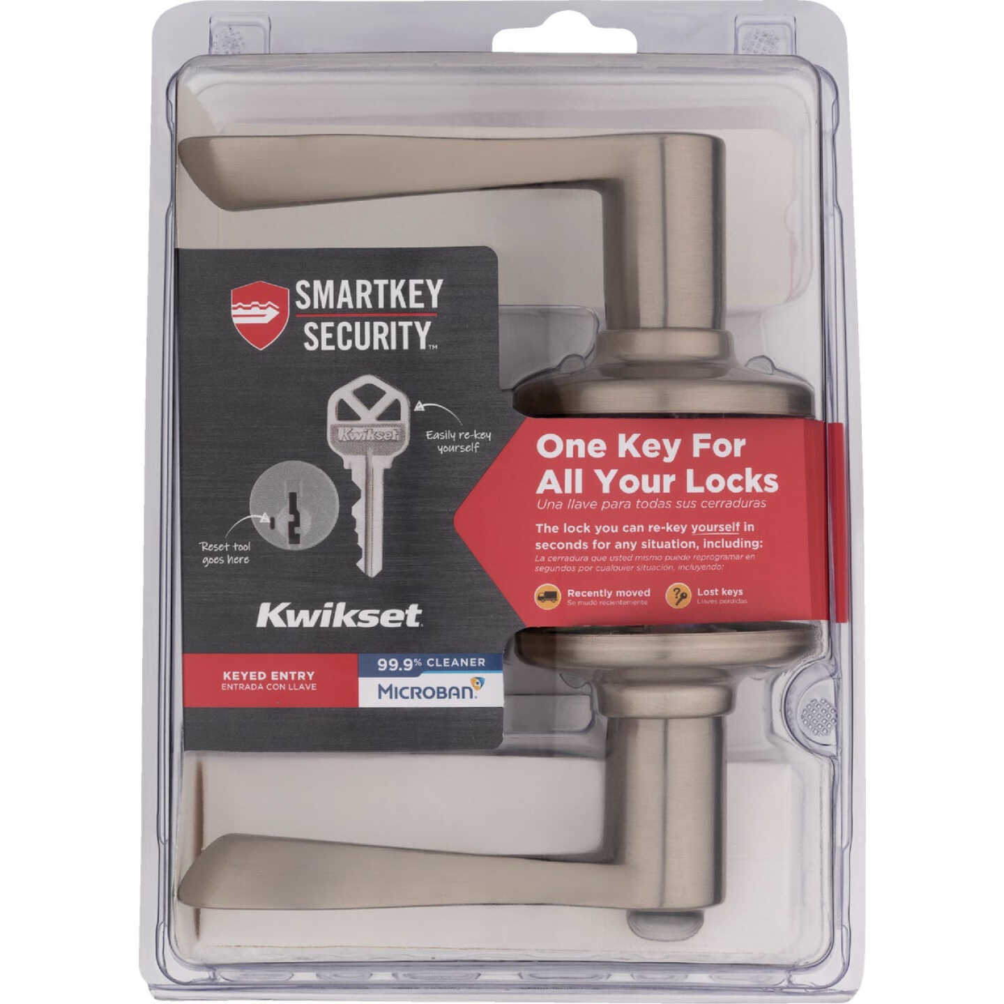Kwikset Satin Nickel Balboa Entry Door Lever with Smartkey Image 2