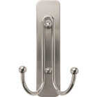 Command Large Decorative Double Hook, Brushed Nickel, 1 Hook, 1 Strip Image 4