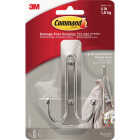 Command Large Decorative Double Hook, Brushed Nickel, 1 Hook, 1 Strip Image 1