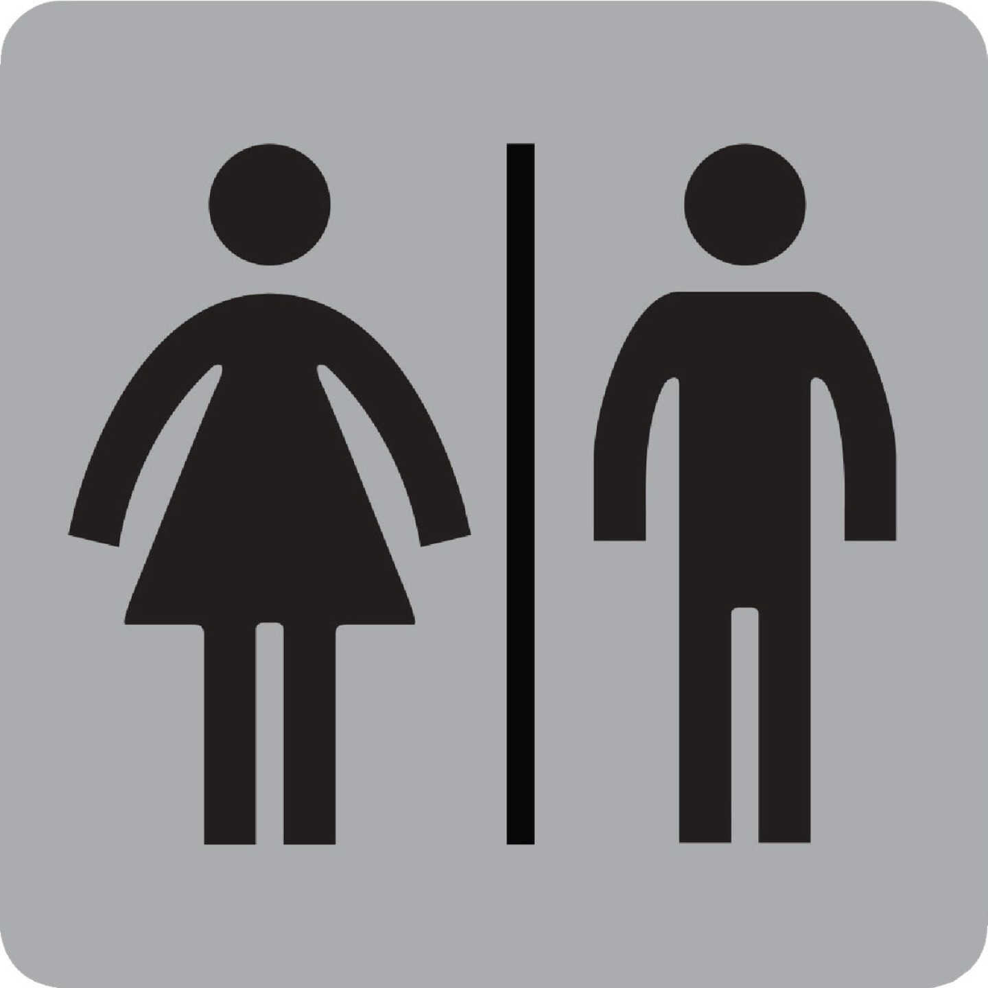 Hy-Ko 4 In. x 4 In. Restroom Sign Image 1
