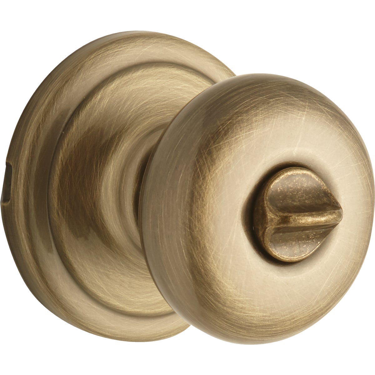 Kwikset Signature Series Antique Brass Bed & Bath Door Knob Image 1