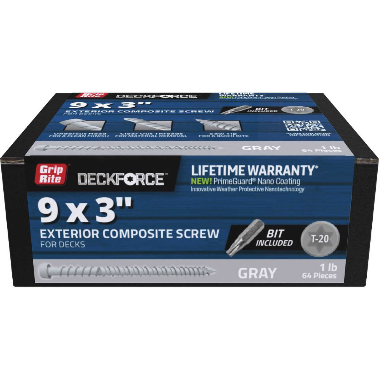 Grip-Rite DeckForce 3 In. Composite Harbor Gray Deck Screw (1 Lb.) Image 1