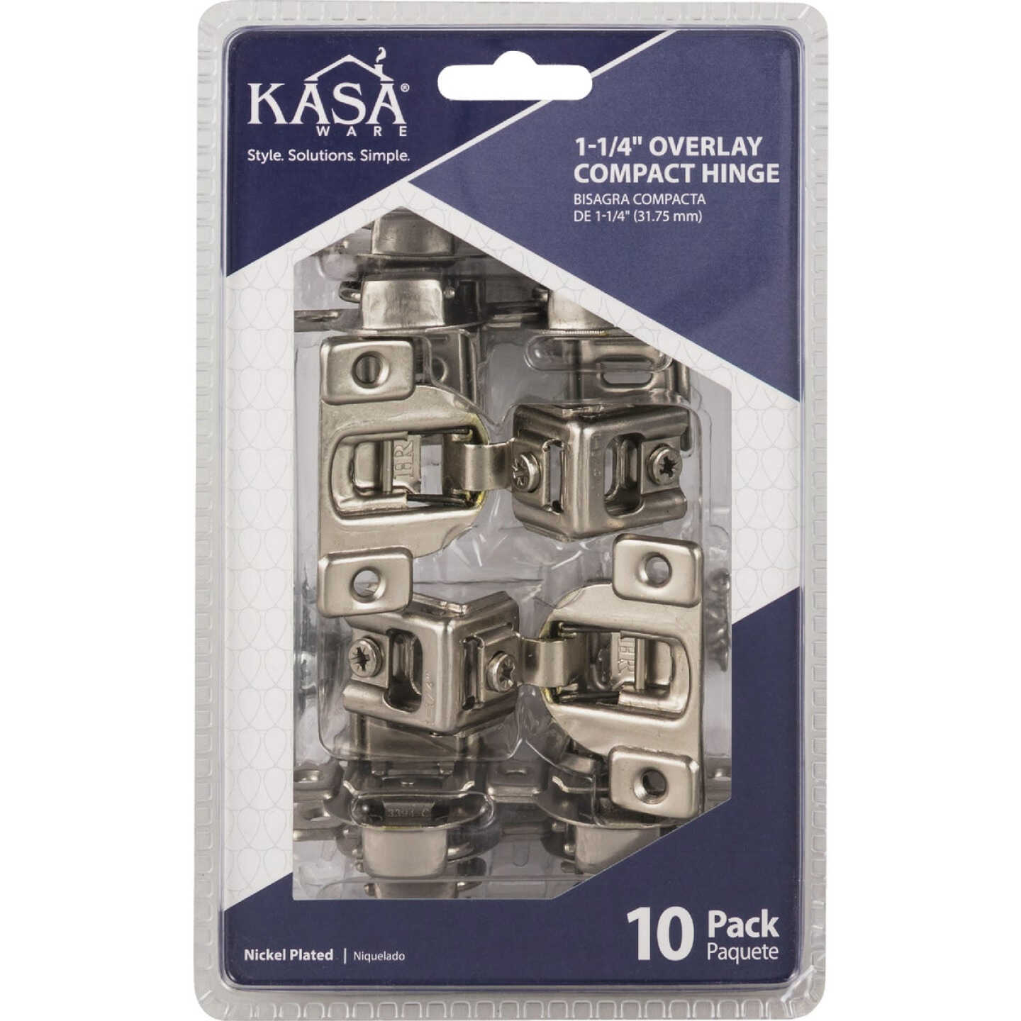 KasaWare 1-1/4 In. Overlay Compact Hinge (10-Pack) Image 1