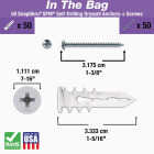 Toggler SnapSkru #6 x 1-1/4 In. 65 Lb. Nylon Self-Drilling Mini Drywall Anchor (50-Count) Image 2
