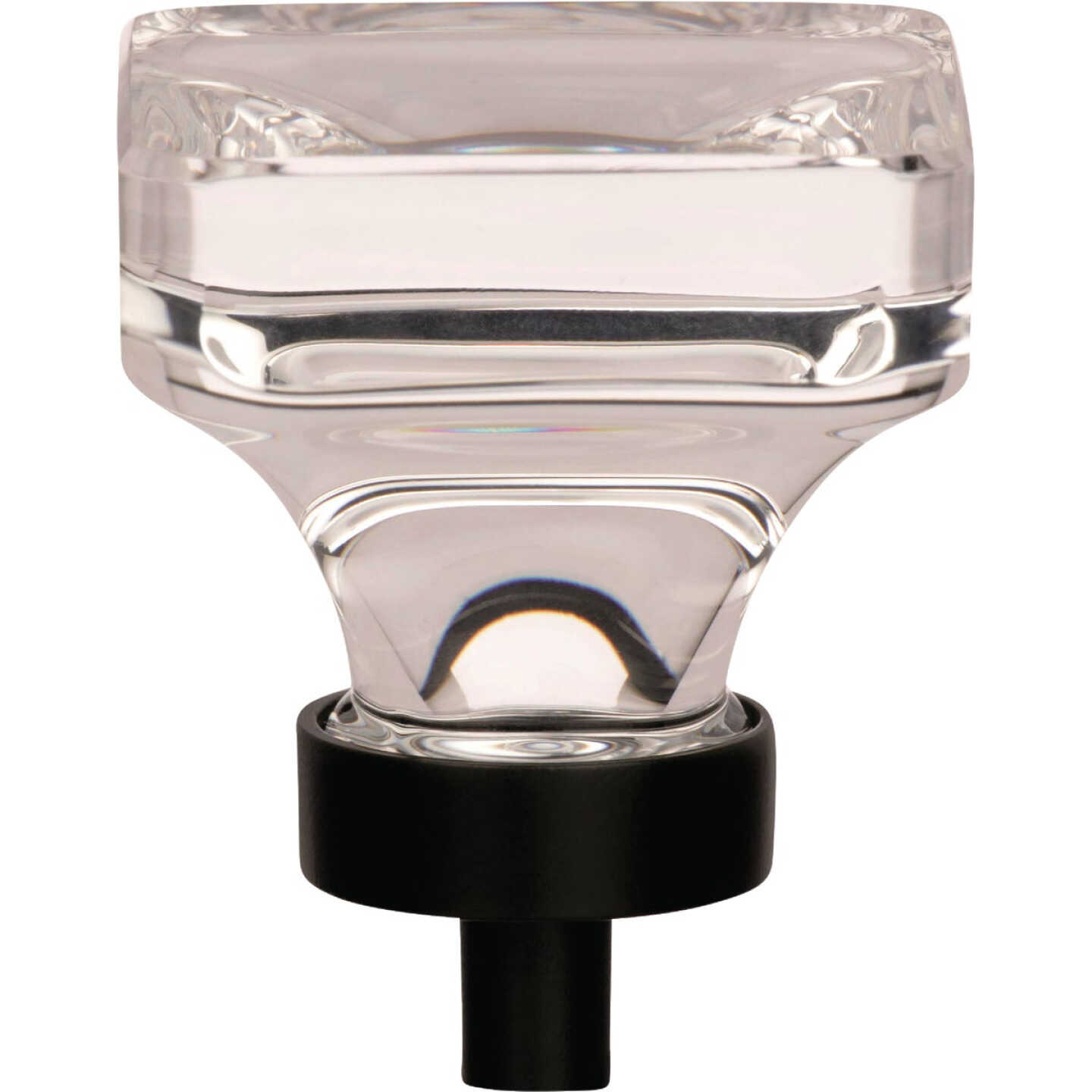 Amerock Glacio Square Clear/Black Bronze Cabinet Knob Image 1