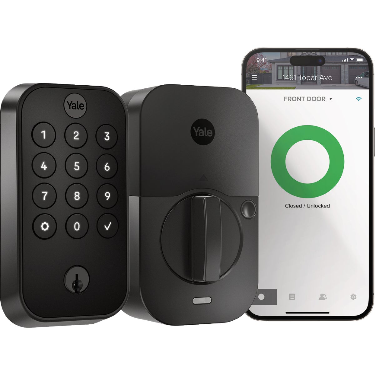 Yale Assure Black Electronic Lock Keypad Deadbolt with WiFi Image 1