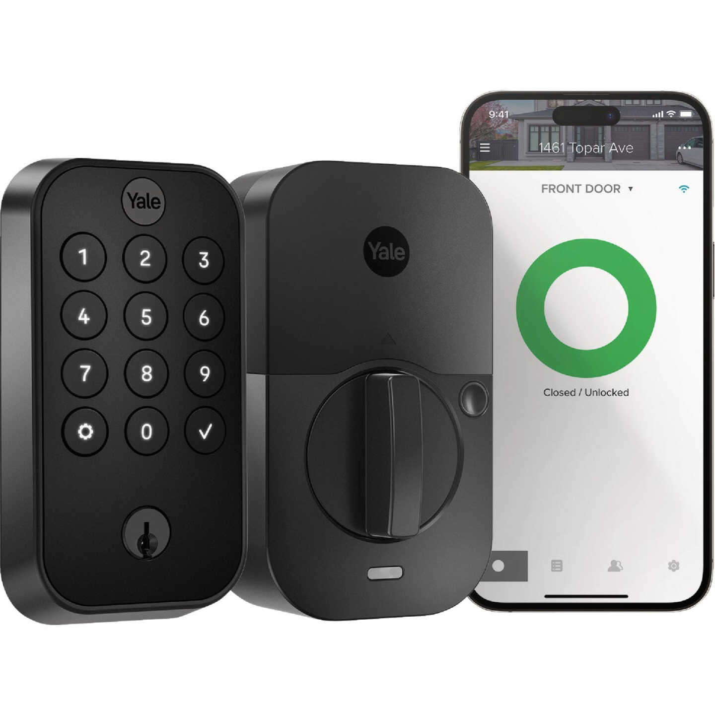 Yale Assure Black Electronic Lock Keypad Deadbolt with WiFi Image 1