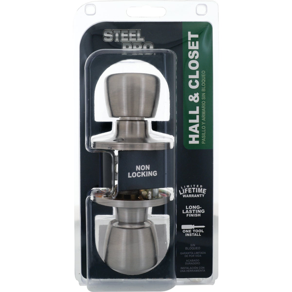 Steel Pro Satin Chrome Hall & Closet Door Knob Image 2