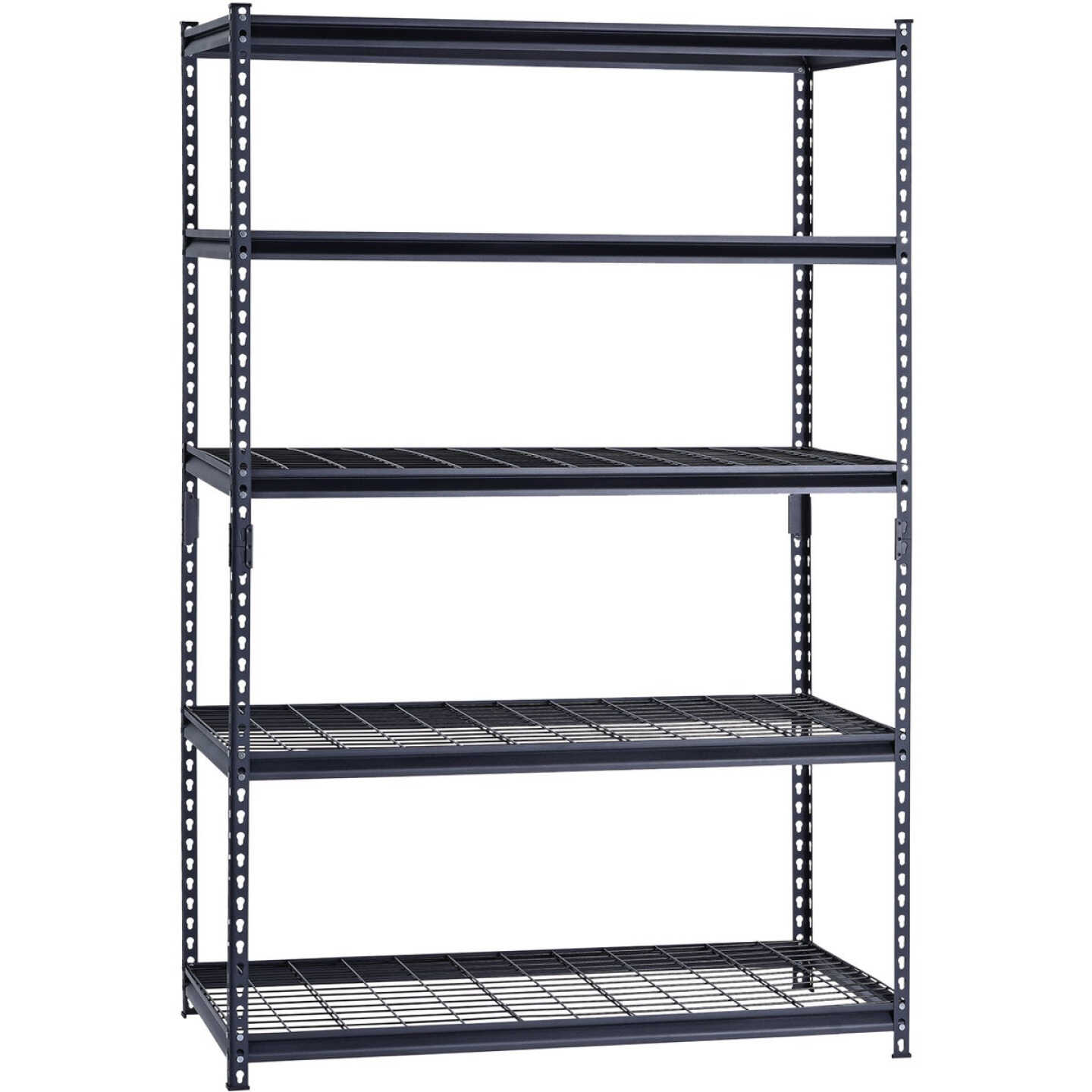 Muscle Rack 48 In. x 24 In. x 72 In. 5-Tier Black Shelving Unit with Wire Shelf Image 1