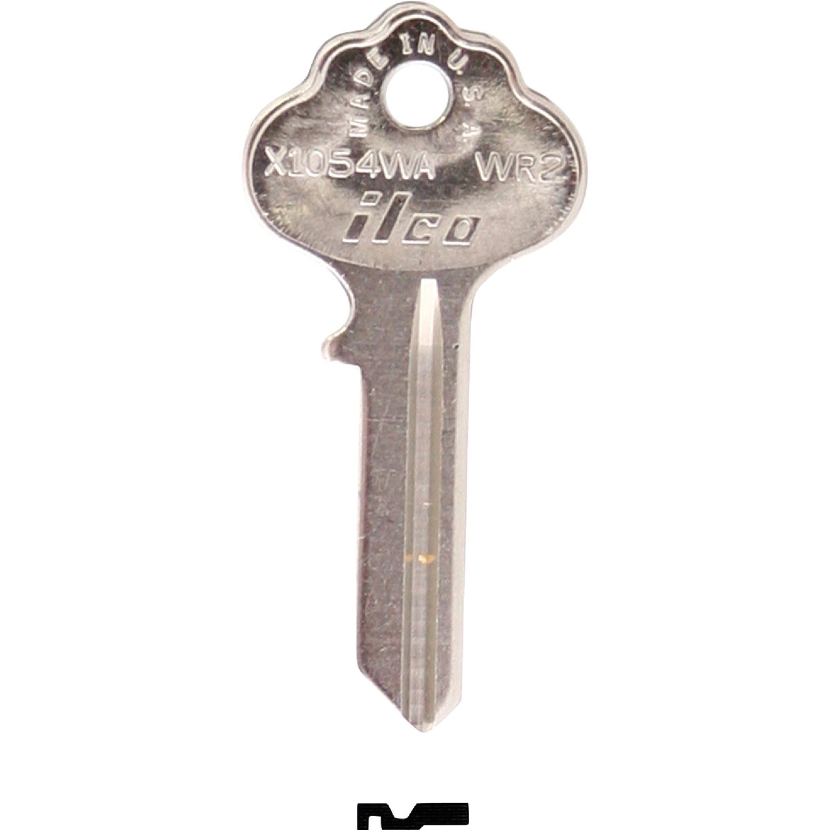 ILCO Weiser Nickel Plated House Key, WR2 / X1054WA (10-Pack) Image 1