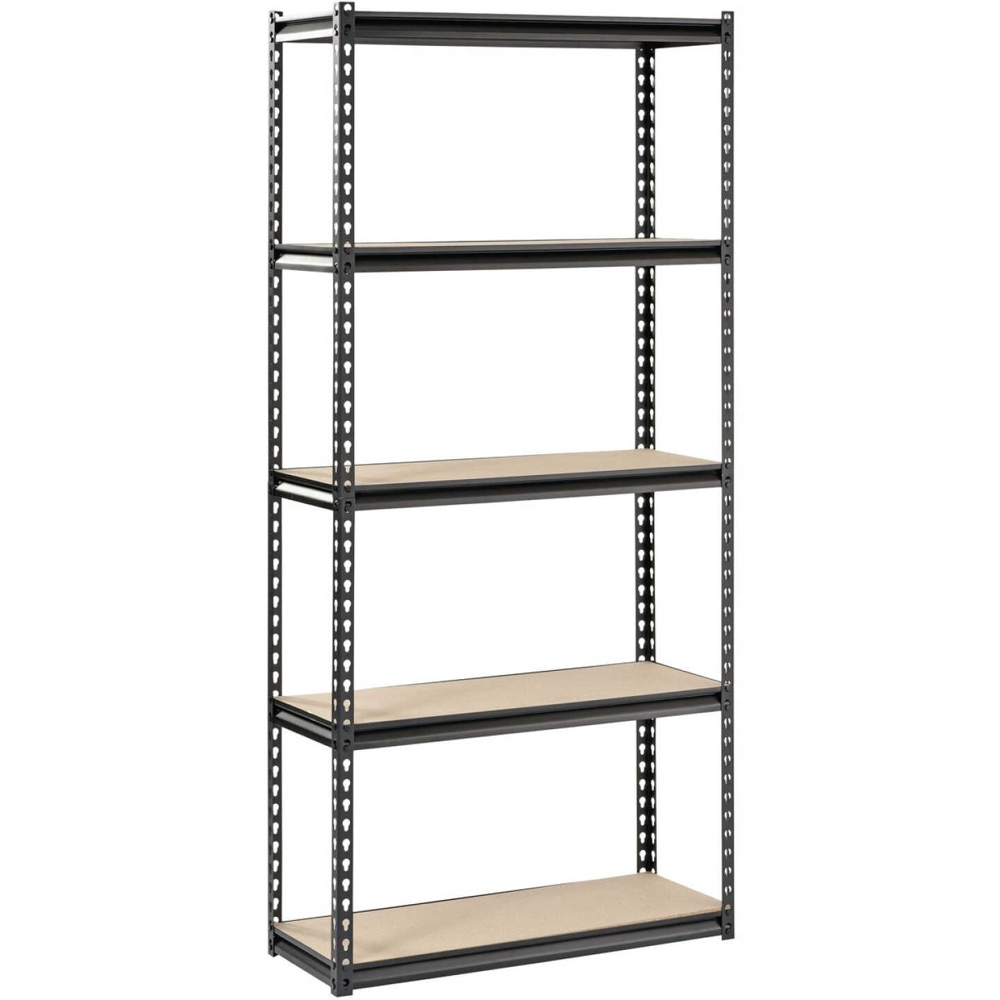 Muscle Rack 34 In. x 14 In. x 72 In. 5-Tier Black Shelving Unit Image 1