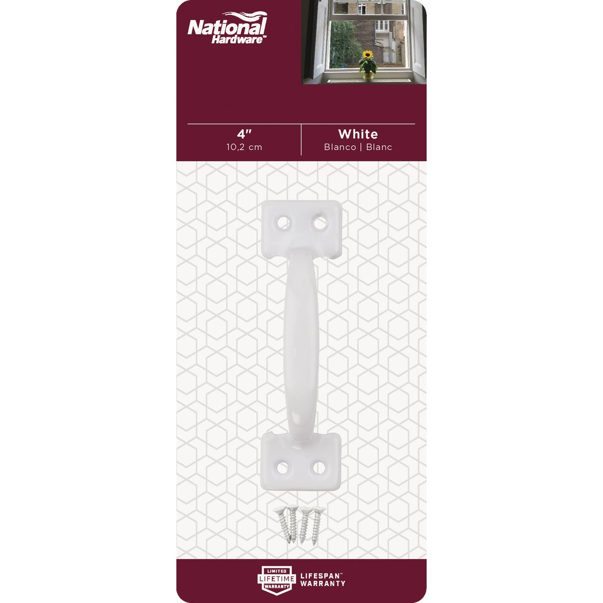 National Hardware 4 In. White Window Sash Lift Image 2