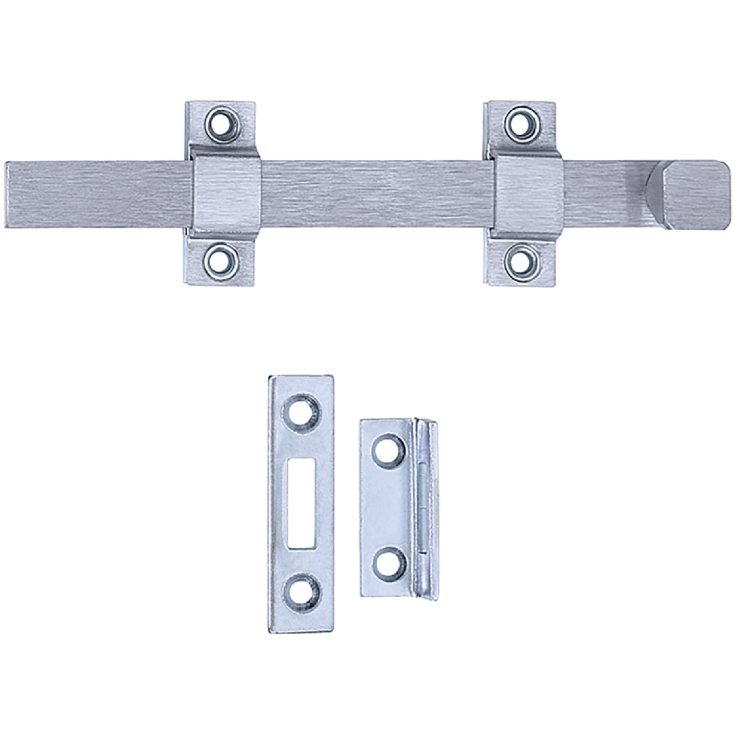 Tell Commercial 8 In. Satin Chrome Door Surface Bolt Image 1