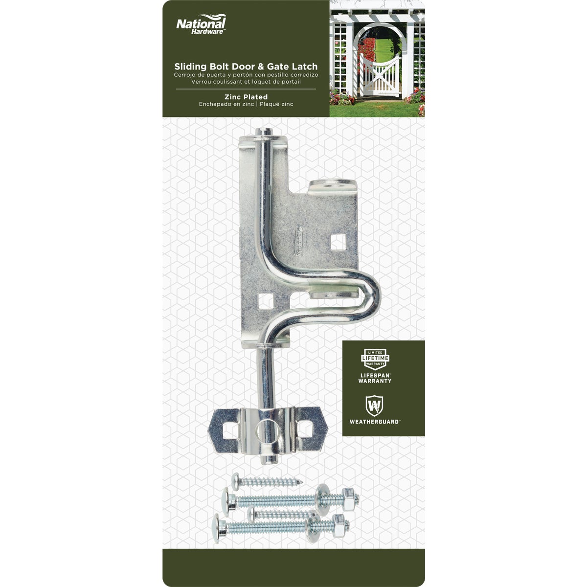 National Hardware Zinc Slide Bolt Latch Image 2