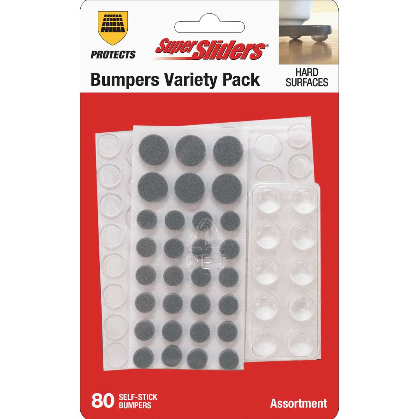 Super Sliders Furniture Wall Bumper Variety Assortment (80-Pack) Image 1