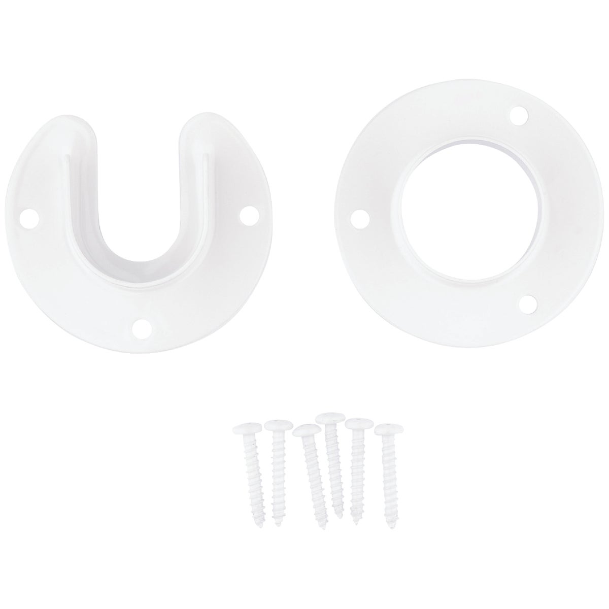 Stanley Home Designs 1-5/16 In. Zinc Closet Rod Socket, White (2-Pack) Image 3