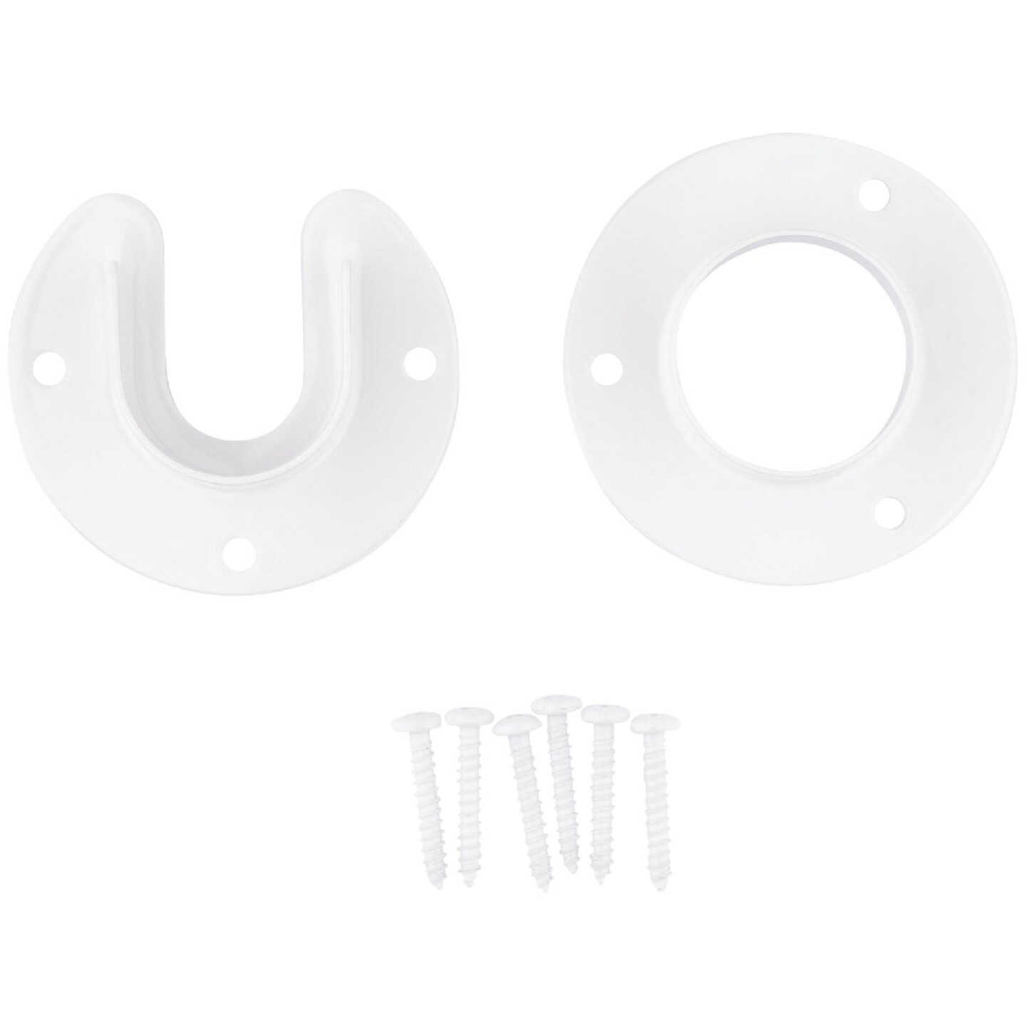 Stanley Home Designs 1-5/16 In. Zinc Closet Rod Socket, White (2-Pack) Image 3