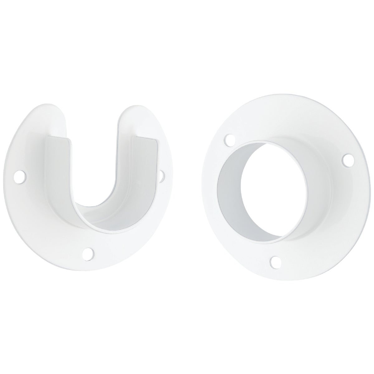 Stanley Home Designs 1-5/16 In. Zinc Closet Rod Socket, White (2-Pack) Image 1