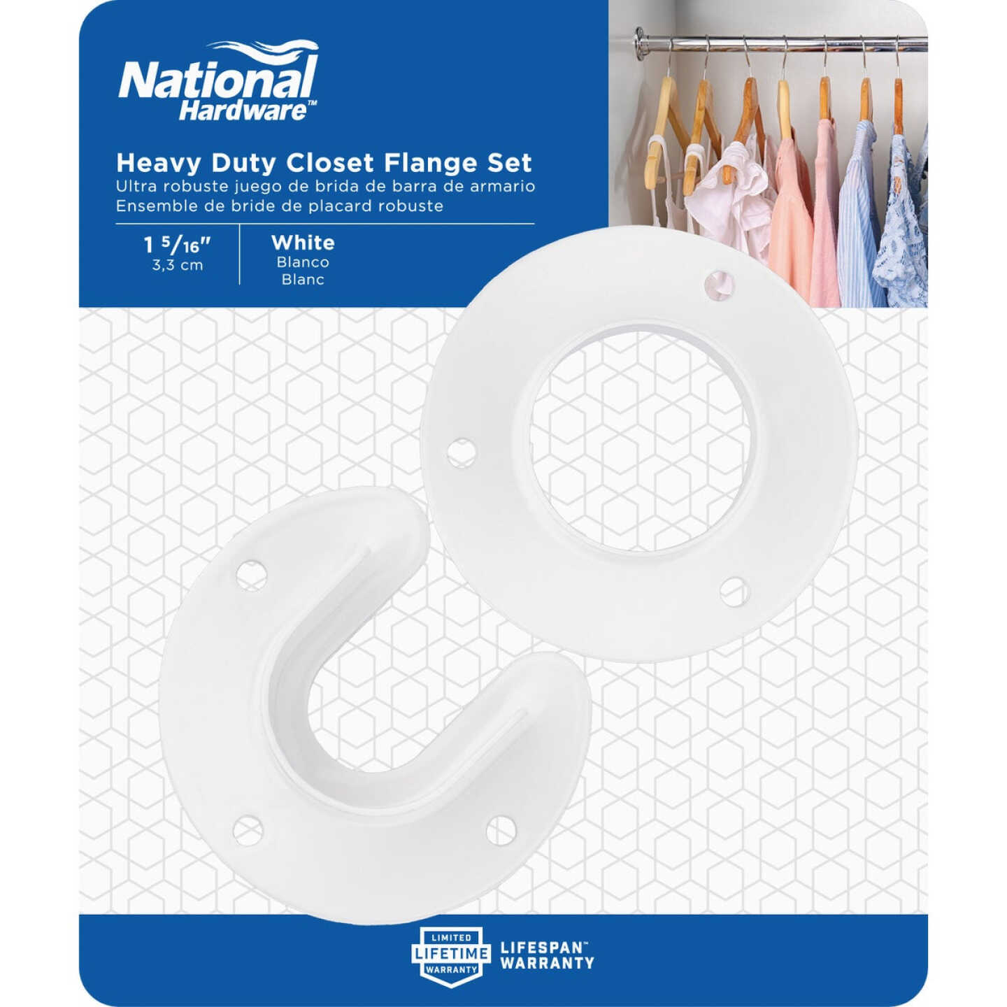 Stanley Home Designs 1-5/16 In. Zinc Closet Rod Socket, White (2-Pack) Image 2