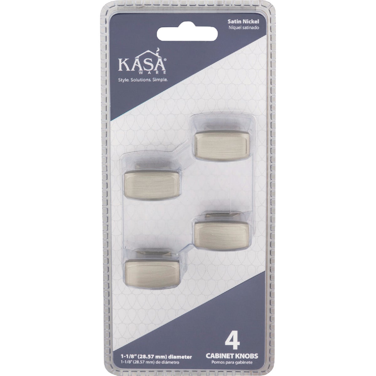 KasaWare 1-1/8 In. Overall Length Satin Nickel Transitional Knob (4-Pack) Image 3