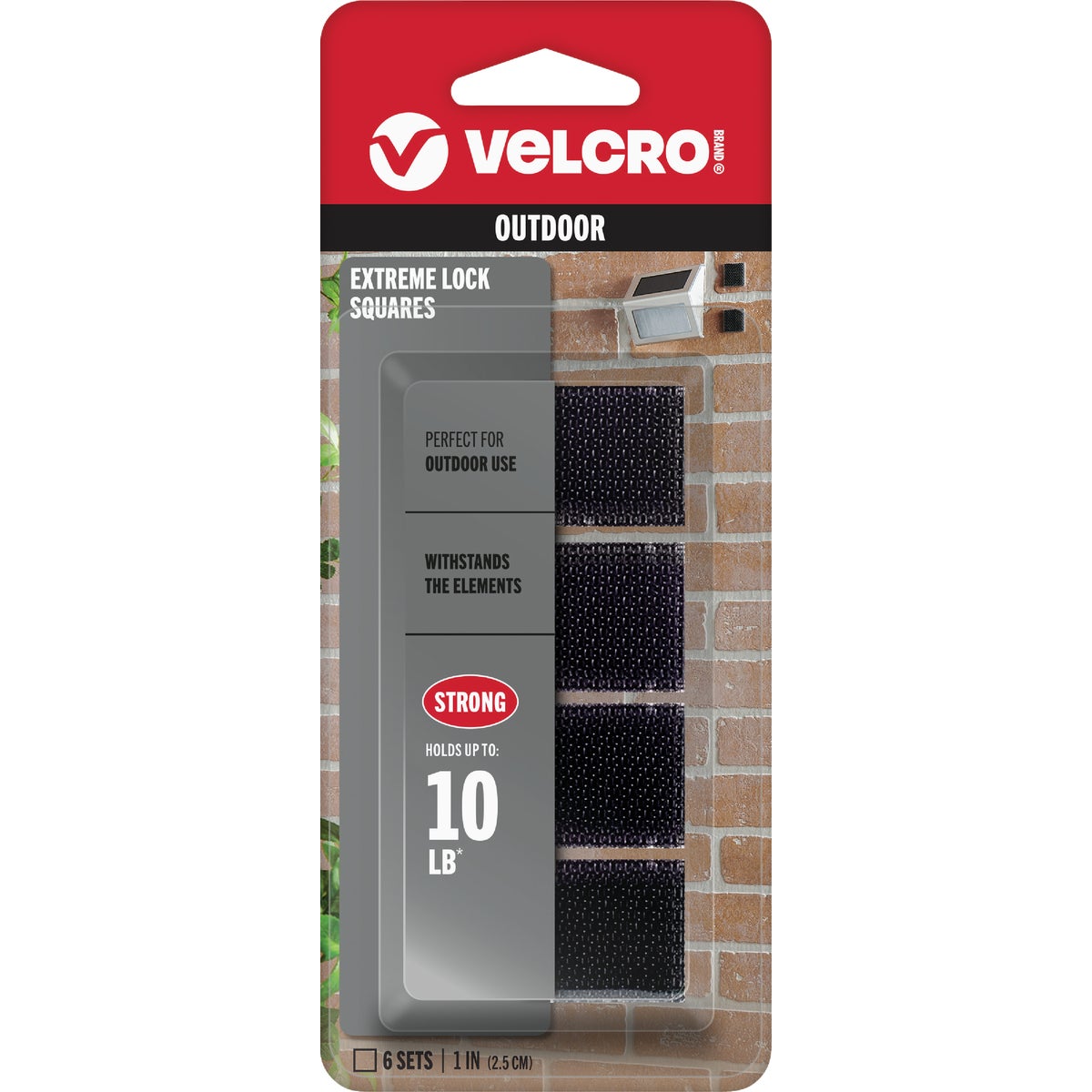 Velcro Brand Alfa-Lok 1 In. x 3 In. 15 Lb. Capacity Black Square Tape Strip (4 Sets)